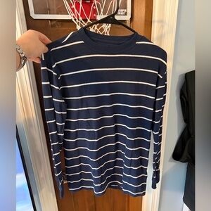 Navy & White Striped Long Sleeve Tee